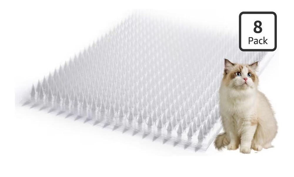 Cat Scat Mat Deterrent Training Keep Cats Dogs Away Spikes 8 Pack Plastic